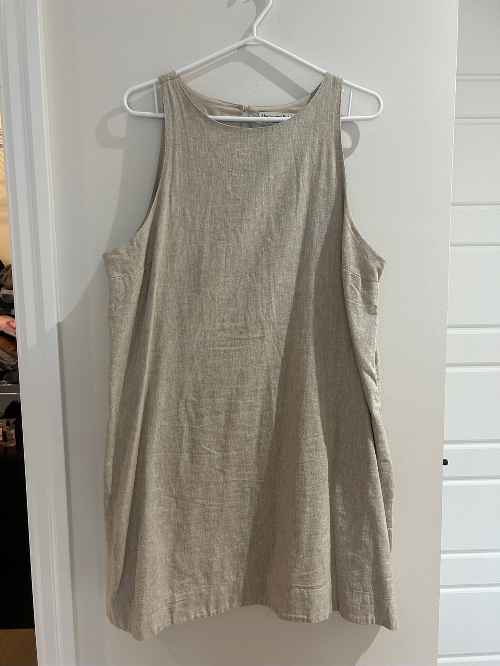 Abercrombie & Fitch Neutral Tan Sleeveless Shift Dress